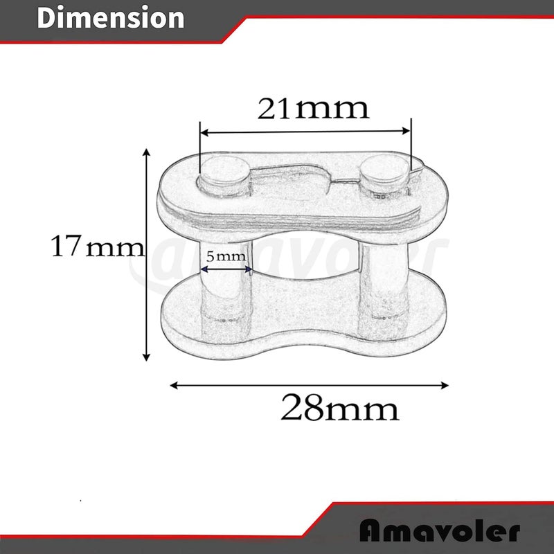 amavoler 5 PCS 520 Chain Master Link Replacement Fit For Dirt Bike Motorcycle ATV Quad (5Pcs). - Image 2